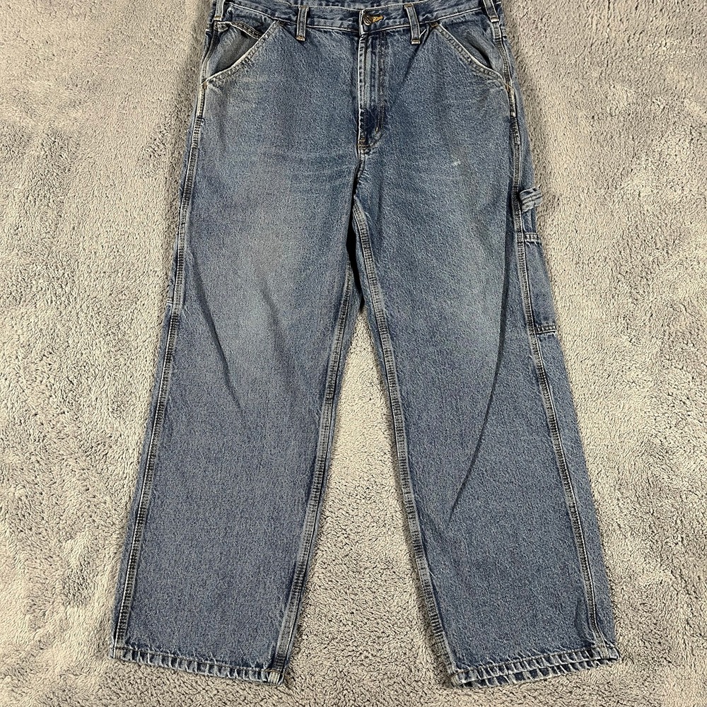 RK Brand Mens Carpenter Jeans 36x29 Blue Denim Work Wear Relaxed Fit